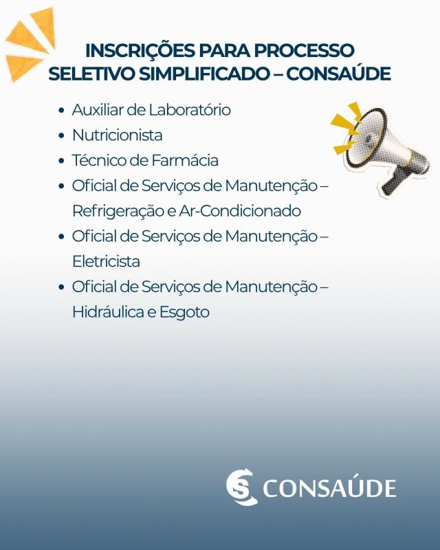 PROCESSO SELETIVO SIMPLIFICADO – CONSAÚDE