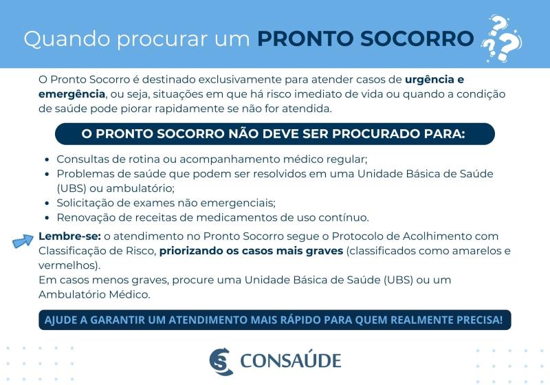 Quando procurar um PRONTO SOCORRO?